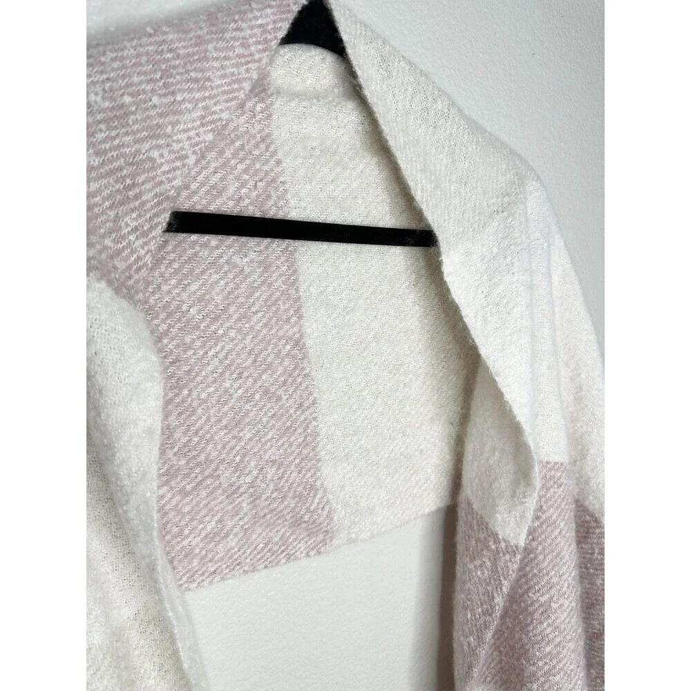 Gentle Fawn Scarf Womens One Size Cream Pink Colorblock Plaid Fringe Soft Cozy